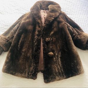 vintage faux fur teddy bear coat